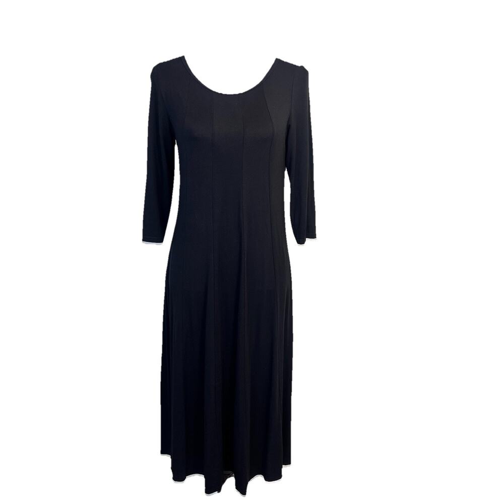 Hotouch Dress size Medium Black Slinky Stretch Jersey Midi Modest Career Church